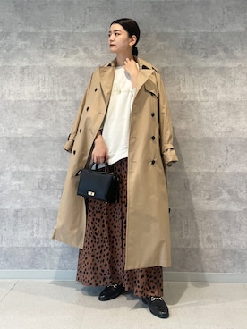 「Rouge vif（ルージュヴィフ）のアイテム（トレンチコート）」を使った、yunaさん（レディース・161cm）の秋コーディネート