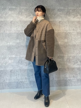 「Rougevif」｜「アイテム（ブルゾン）」を使った、yunaさん（レディース・161cm）の秋コーディネート