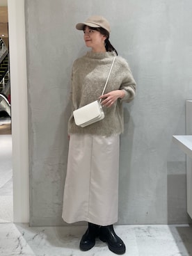 「Rougevif」｜「アイテム（キャップ）」を使った、yunaさん（レディース・161cm）の冬コーディネート