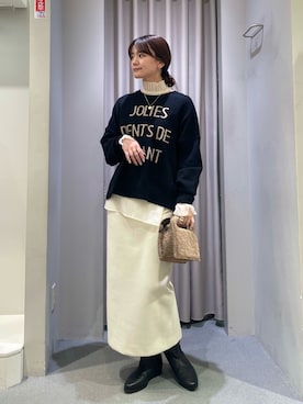 「Rougevif」｜「アイテム（ブーツ）」を使った、yunaさん（レディース・161cm）の冬コーディネート