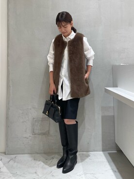 「Rouge vif（ルージュヴィフ）のアイテム（ジャケット/アウター）」を使った、yunaさん（レディース・161cm）の秋コーディネート