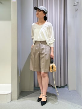 「Rougevif」｜「アイテム（キャップ）」を使った、yunaさん（レディース・161cm）の春コーディネート