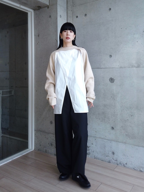 【希少、販売終了】RIKA ストライプ ブラウス シャツ セール】 〈洗濯機可能〉レース 切替 ストライプ シャツ