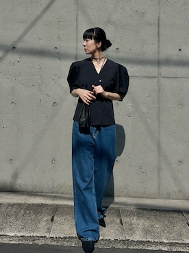 「アイテム（スリッポン）」を使った、RIKAさん（レディース・168cm）の秋コーディネート