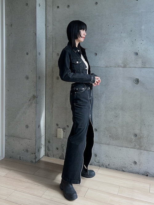 Washed denim zipped long skirt – JOHN LAWRENCE SULLIVAN