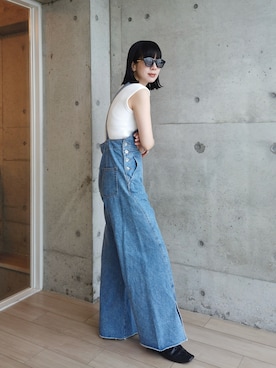 「MECRE（メクル）のアイテム」を使った、RIKAさん（レディース・168cm）の夏コーディネート