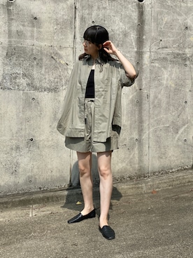 「スクエアトゥ」｜「アイテム（セットアップ）」を使った、RIKAさん（レディース・168cm）の夏コーディネート