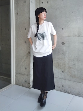 「GIUNON（ジウノン）のアイテム」を使った、RIKAさん（レディース・168cm）の夏コーディネート