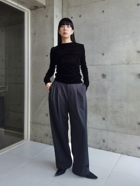 「アイテム（スリッポン）」を使った、RIKAさん（レディース・168cm）の秋コーディネート