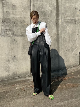「MAISON SPECIAL（メゾンスペシャル）のアイテム（オールインワン・サロペット）」を使った、RIKAさん（レディース・168cm）の春コーディネート
