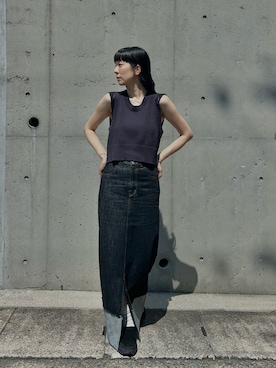 「アイテム（ベスト）」を使った、RIKAさん（レディース・168cm）の夏コーディネート