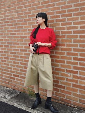 「アイテム（ブーツ）」を使った、RIKAさん（レディース・168cm）の春コーディネート