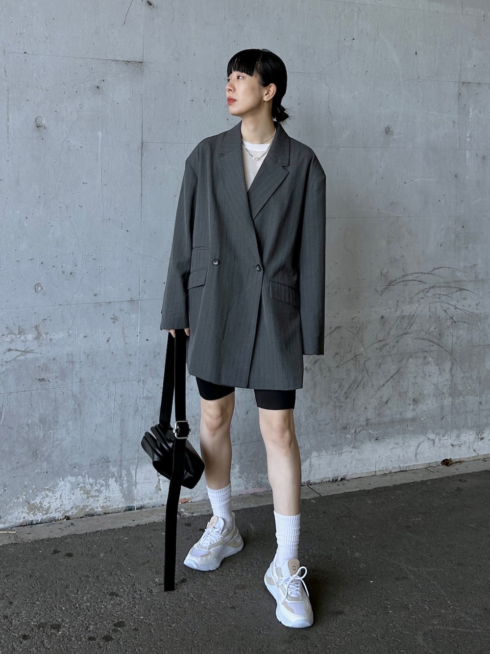 ダブルブレステッドオーバージャケットMAISON SPECIALメゾンスペシャル maison special ダブルブレステッドオーバージャケットグレー