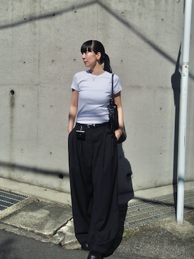 「GAP（ギャップ）のアイテム（トップス）」を使った、RIKAさん（レディース・168cm）の夏コーディネート