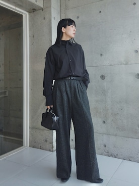 「アイテム（ベルト）」を使った、RIKAさん（レディース・168cm）の秋コーディネート