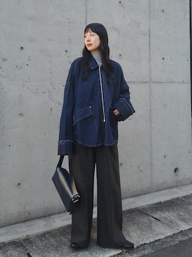 「OSOI（オソイ）のアイテム」を使った、RIKAさん（レディース・168cm）の冬コーディネート