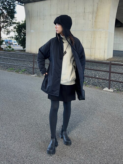 ENOF（イナフ）の「over size jacket 01 Black（ダウンジャケット