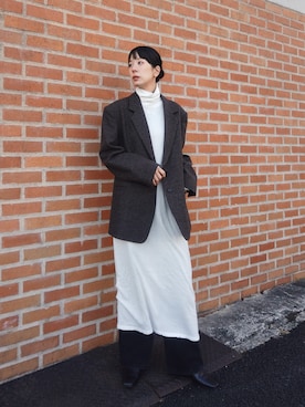 「anuke（アンヌーク）のアイテム」を使った、RIKAさん（レディース・168cm）の冬コーディネート