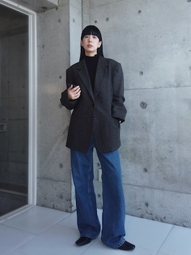 「アイテム（スリッポン）」を使った、RIKAさん（レディース・168cm・30代）の秋コーディネート