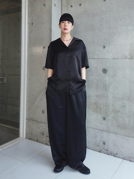 「サテンパンツ」｜RIKAさん（レディース・168cm）の春コーディネート