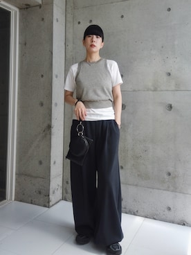 「ASICS（アシックス）のGEL-QUANTUM 360 I AMP　1203A731.001（スニーカー、ブラック系）」を使った、RIKAさん（レディース・168cm）の夏コーディネート