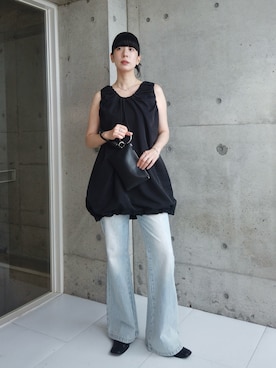 「hellam（へラム）のアイテム」を使った、RIKAさん（レディース・168cm）の夏コーディネート