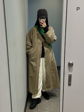 「ENOF（イナフ）のアイテム（パンツ）」を使った、RIKAさん（レディース・168cm）の秋コーディネート