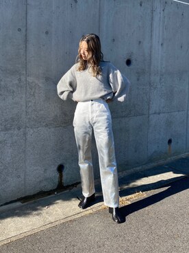 「アイテム（パンツ、シルバー系）」を使った、RIKAさん（レディース・168cm）の秋コーディネート