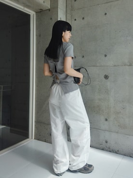 「アイテム（バッグ）」を使った、RIKAさん（レディース・168cm）の夏コーディネート
