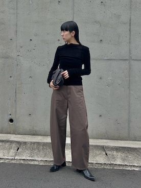 「アイテム（チノパンツ）」を使った、RIKAさん（レディース・168cm）の秋コーディネート