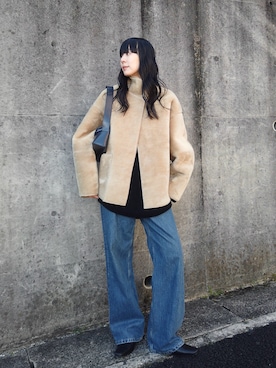 「OSOI（オソイ）のアイテム」を使った、RIKAさん（レディース・168cm）の冬コーディネート