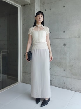 「アイテム（ネックレス）」を使った、RIKAさん（レディース・168cm）の夏コーディネート