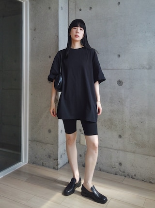 「y/m by RIKA（イムバイリカ）のオーバーＴシャツ（Tシャツ/カットソー）」を使った、RIKAさん（レディース・168cm）の夏コーディネート