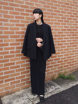 「アイテム（ポーチ）」を使った、RIKAさん（レディース・168cm）の春コーディネート