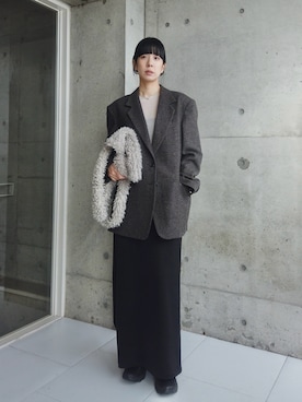 「アイテム（テーラードジャケット）」を使った、RIKAさん（レディース・168cm・30代）の冬コーディネート