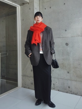 「アイテム（テーラードジャケット）」を使った、RIKAさん（レディース・168cm）の冬コーディネート