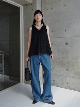 「アイテム（チョーカー）」を使った、RIKAさん（レディース・168cm・30代）の夏コーディネート