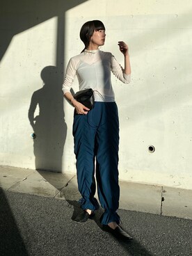 「BELPER（ベルパー）のアイテム（ショルダーバッグ）」を使った、RIKAさん（レディース・168cm）の夏コーディネート