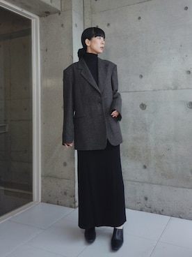 「アイテム（スリッポン）」を使った、RIKAさん（レディース・168cm）の秋コーディネート