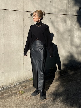 「UN3D.(アンスリード)のアイテム」を使った、RIKAさん(レディース・168cm)の冬コーディネート