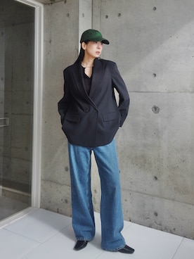 「アイテム（帽子）」を使った、RIKAさん（レディース・168cm）の春コーディネート