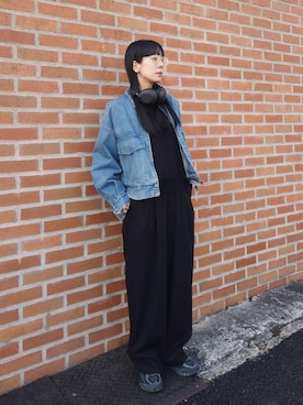 「ASICS（アシックス）のアイテム」を使った、RIKAさん（レディース・168cm）の冬コーディネート