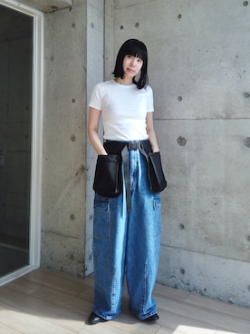 「PETIT BATEAU（プチバトー）のアイテム」を使った、RIKAさん（レディース・168cm）の夏コーディネート