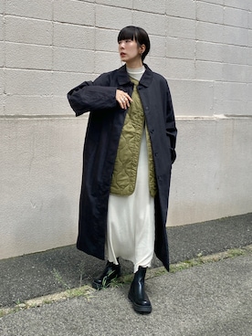 「TODAYFUL（トゥデイフル）のアイテム（チェスターコート）」を使った、RIKAさん（レディース・168cm）の夏コーディネート