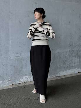 「NOMINE（ノミネ）のアイテム」を使った、RIKAさん（レディース・168cm）の春コーディネート