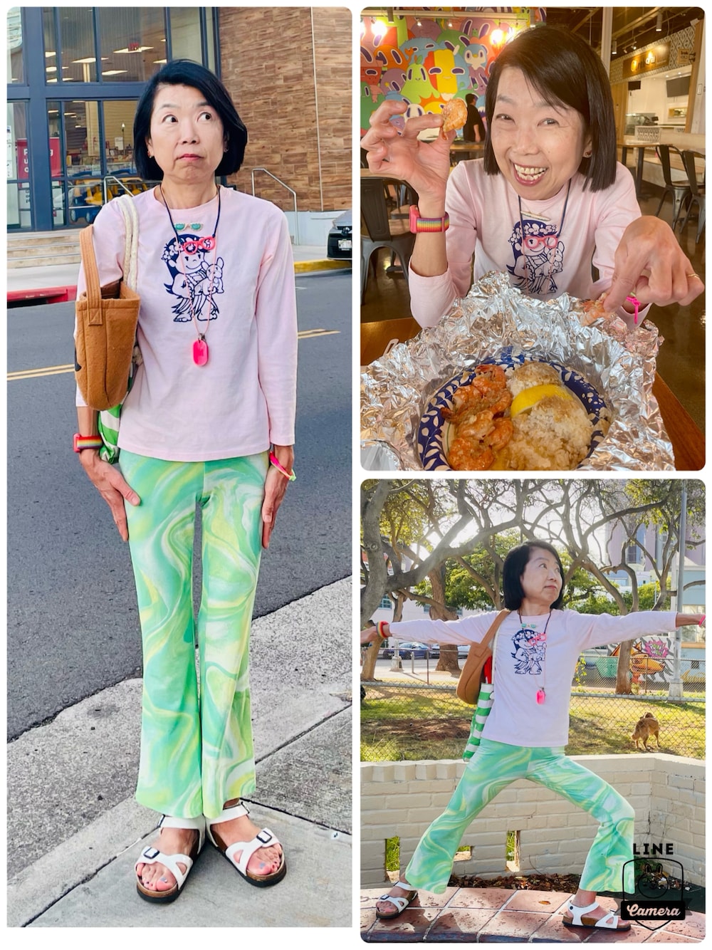 「88TEESのアイテム（Tシャツ/カットソー、ピンク系）」を使った、Misono Moriyamaさん（レディース・161cm）の春コーディネートの1枚目の写真