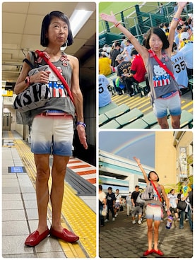 「アイテム（トップス）」を使った、Misono Moriyamaさん（レディース・161cm・60代）の秋コーディネート