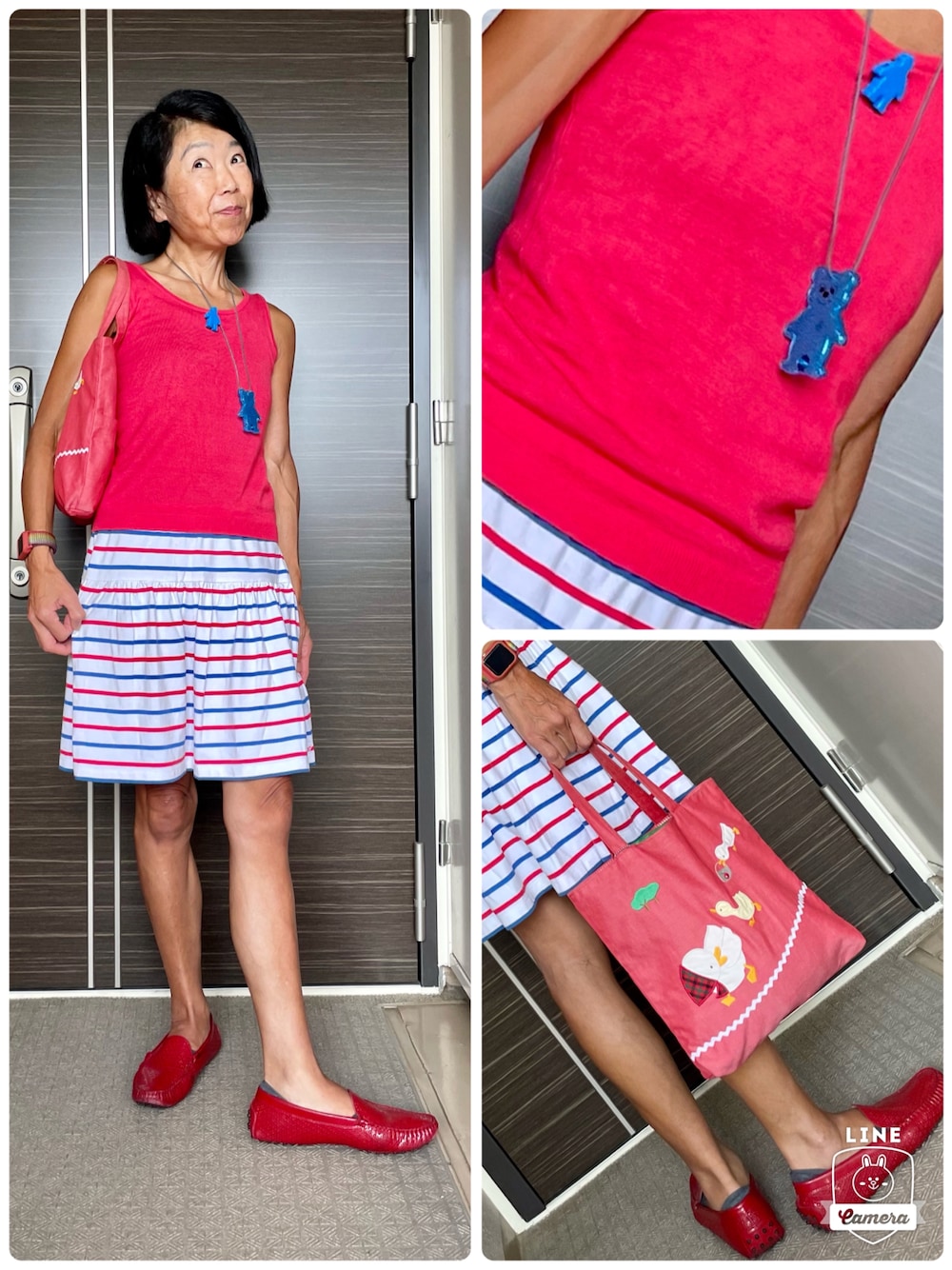「Familiar のアイテム（バッグ、レッド系）」を使った、Misono Moriyamaさん（レディース・161cm）の秋コーディネートの1枚目の写真