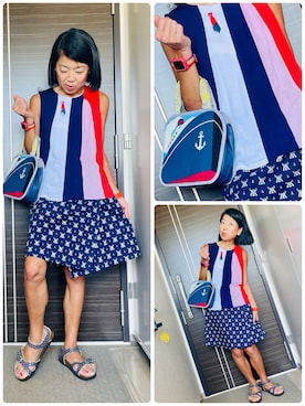 「ROOTOTE（ルートート）のアイテム」を使った、Misono Moriyamaさん（レディース・161cm）の夏コーディネート