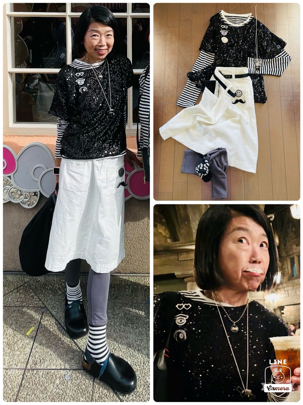 「BIRKENSTOCKのアイテム（シューズ、ブラック系）」を使った、Misono Moriyamaさん（レディース・161cm）の春コーディネートの1枚目の写真